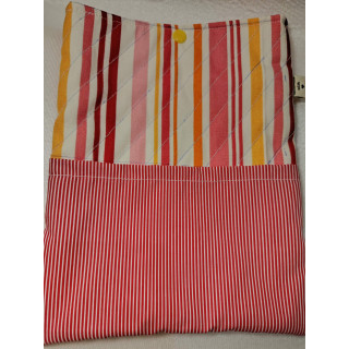 Funda de Libro Mediana Loneta Rayas con Interior Rayas Rojas | Hilos de Vida