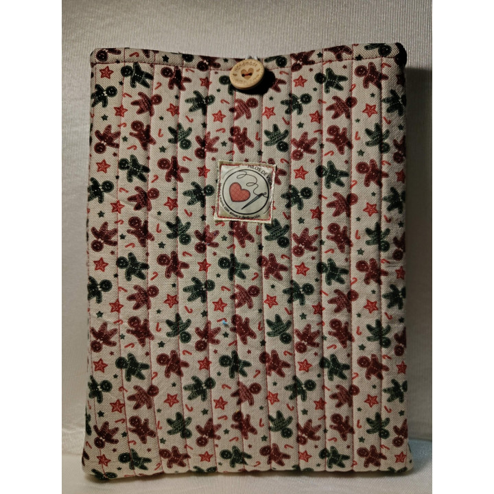 Funda de Libros Grande Algodón Beige con Galletas de Jengibre | Hilos de Vida