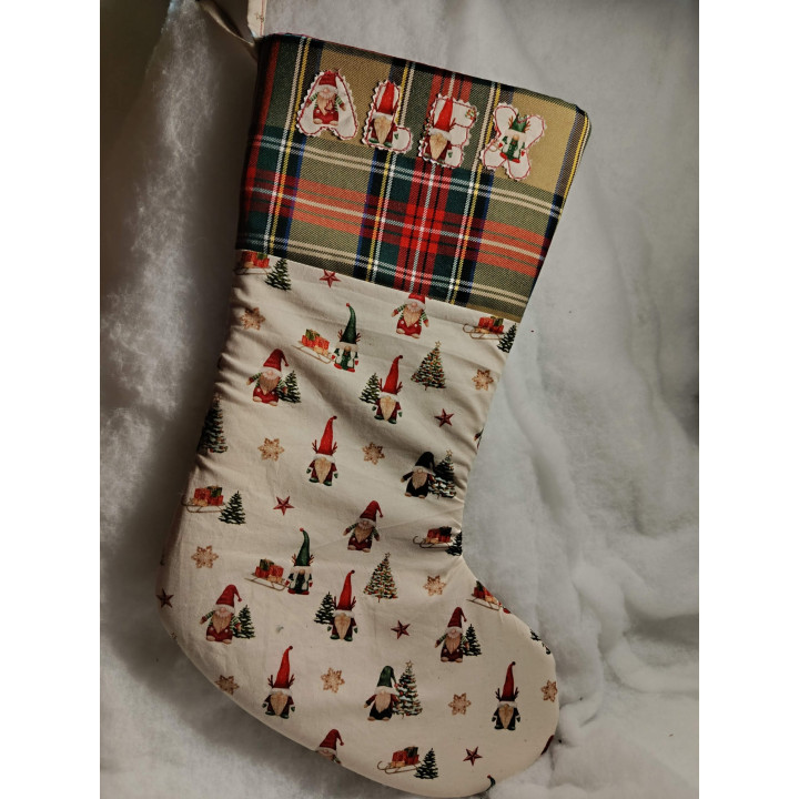 Bota de Navidad Personalizable Exterior Enanitos e Interior Rojo | Hilos de Vida