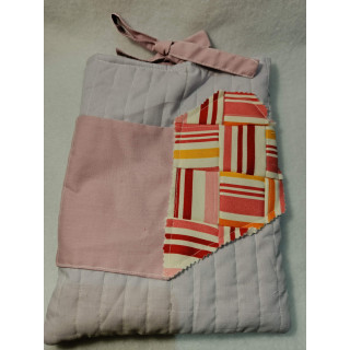 Funda de Libro Grande Algodón Gris con Corazón Personalizable | Hilos de Vida