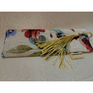 Marcapáginas de Tela Floral y Vichy Amarillo con Borla | Hilos de Vida